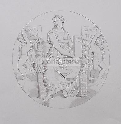 Morale Cognitio Causarum, Allegoria, Antica Incisione, Scaccioni, Consorti, XIX Secolo