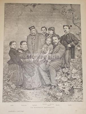 La Famiglia Garibaldi: Ritratto Di Gruppo (disegno Di Matania)