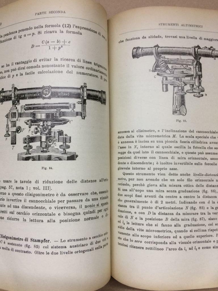 Topografia, Ingegneria, Altimetria, Celerimensura, Sondrio, Isolato, Isola Cardea, 1937