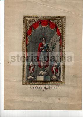 San Fermo Martire, Stampa Popolare Devozionale, Incisione Decorativa