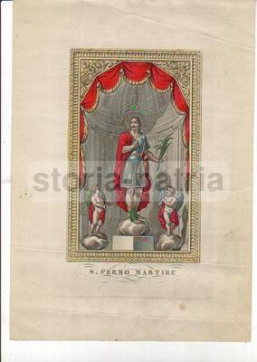San Fermo Martire, Stampa Popolare Devozionale, Incisione Decorativa