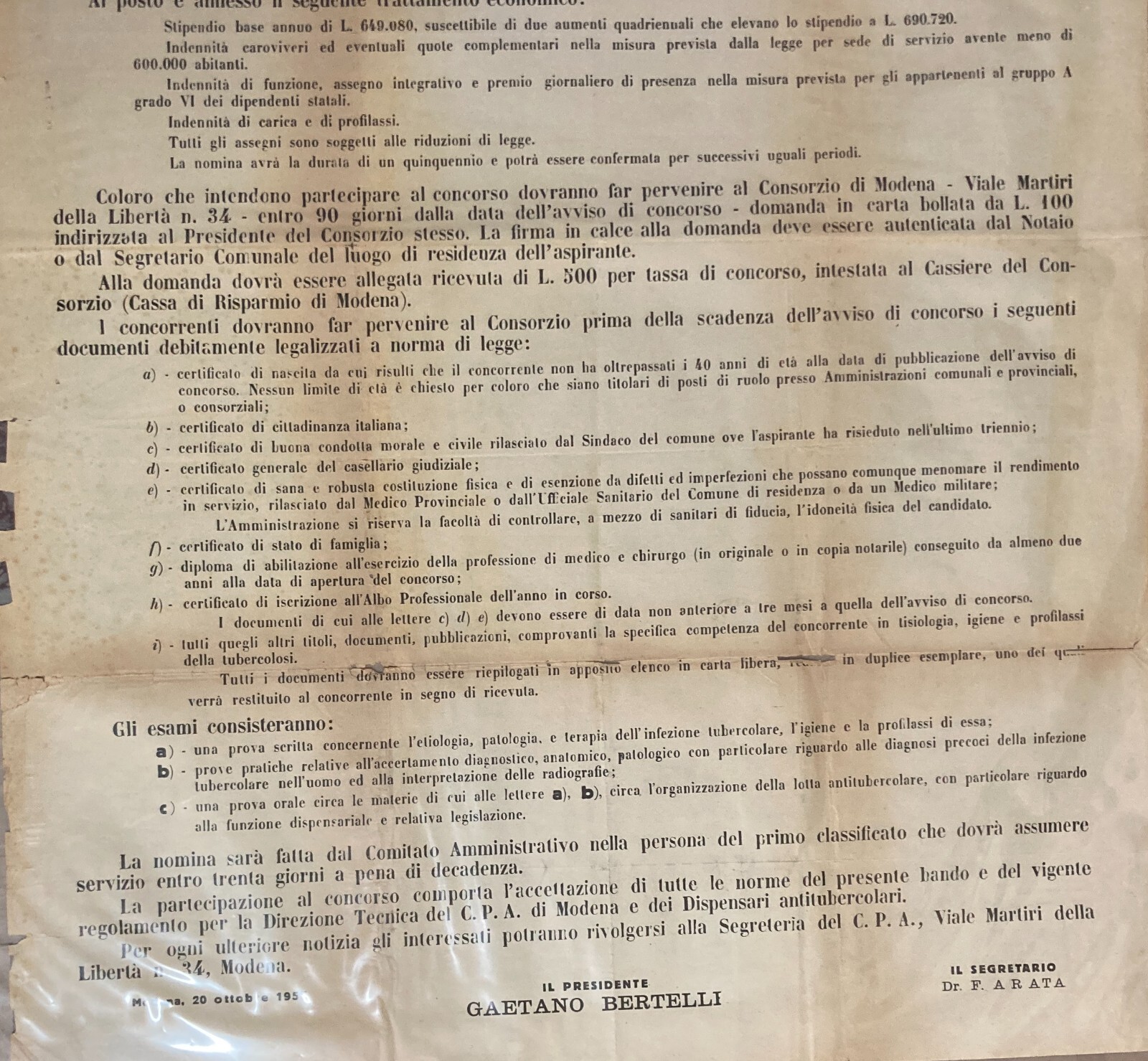 Medicina   Tubercolosi   Consorzio Antitubercolare   Grande Manifesto d'Epoca   Modena