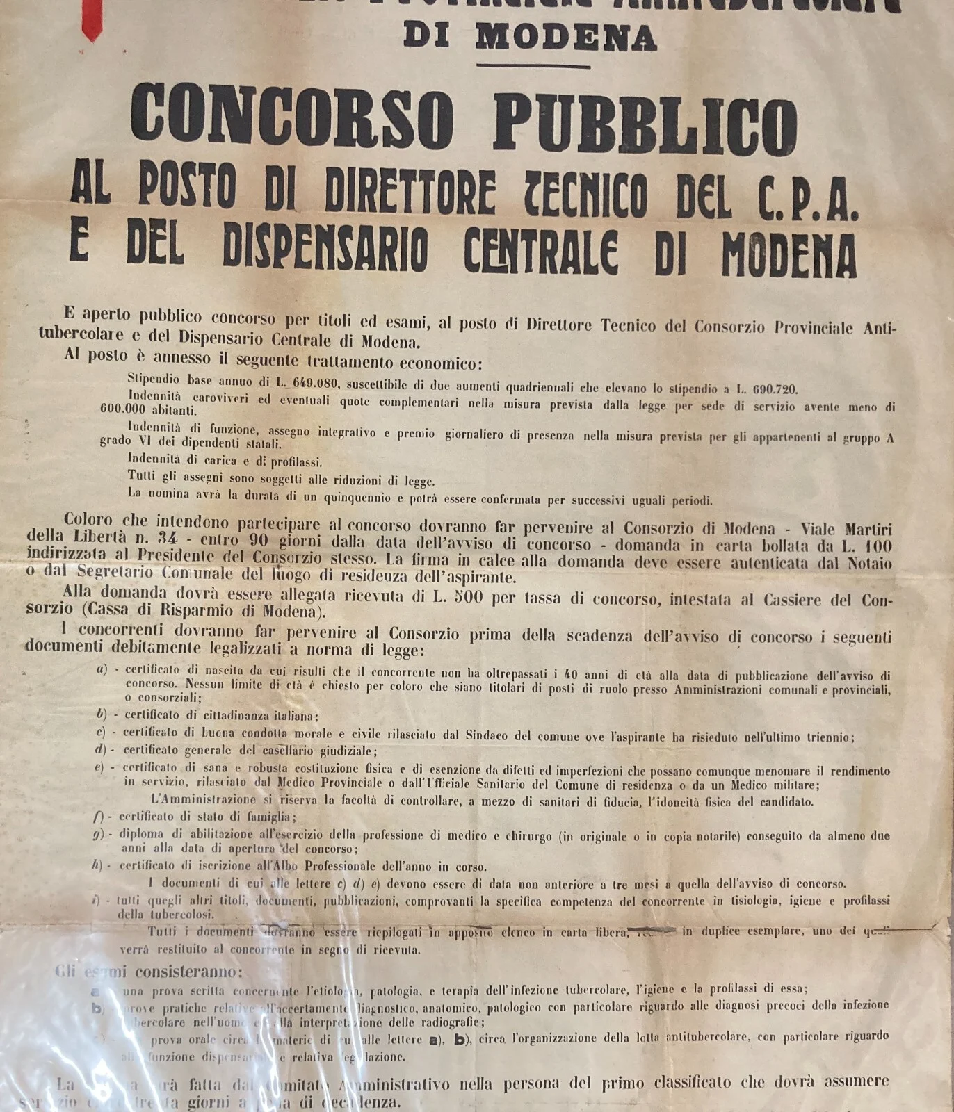 Medicine, Tuberculosis, Anti-Tuberculosis Consortium, Large Period Poster, Modena