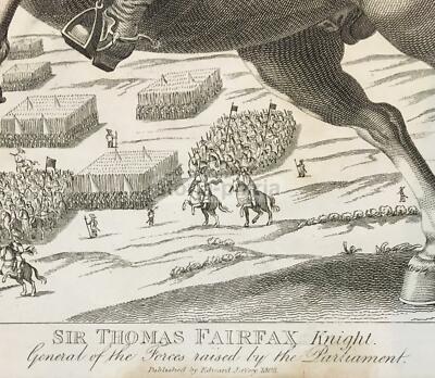 Sir Thomas Fairfax, Ritratto Equestre, Acquaforte Di Engleheart, 1808