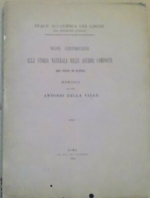 Storia Naturale, Botanica: Ascidie Composte Del Golfo Di Napoli, Della Valle, 1881