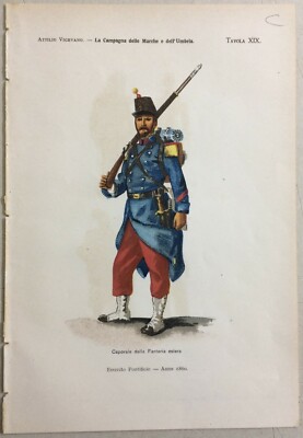 Militaria: L'Esercito Pontificio Nel 1860   Caporale Della Fanteria Estera   Stampa