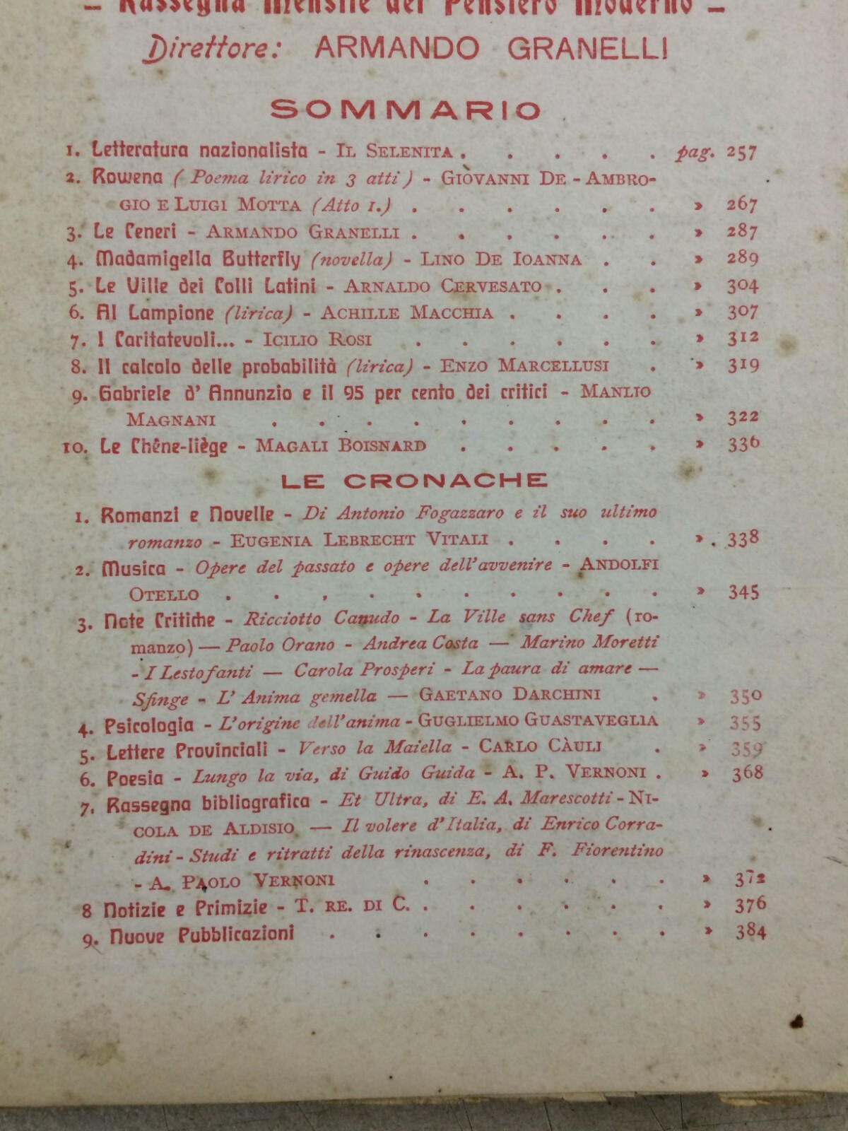 La Vita Letteraria, 1911: Rassegna Mensile   Abruzzo, Lanciano, d'Annunzio
