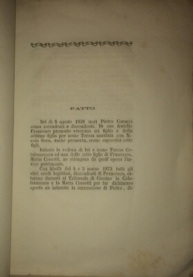 Giuridica Napoli: Vertenza Famiglia Corsetti Contro Fondo Pel Culto, 1876
