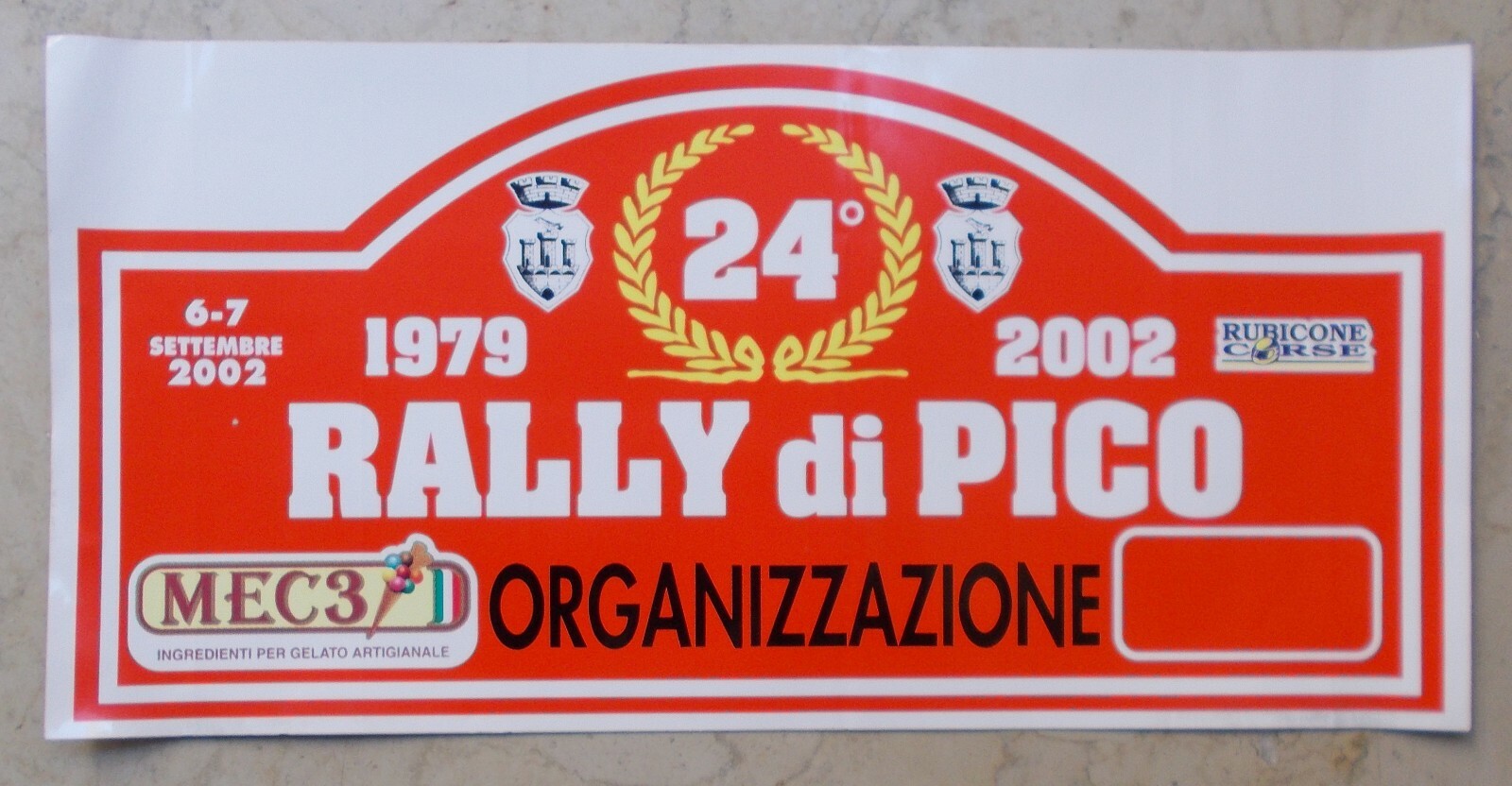Sport: Rally Di Pico, Rubicone Corse. Grande Adesivo Pubblicitario Da Collezione