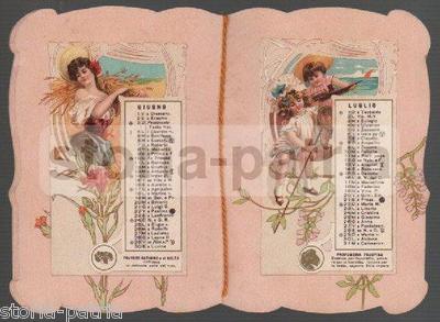 Milano, Profumeria Satinine: Calendarietto Pubblicitario Artistico, 1906