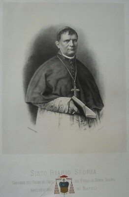 Sisto Riario Sforza: Antico Ritratto Di Prelato Napoletano   Litografia Di F. Tessitore
