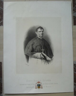 Sisto Riario Sforza: Antico Ritratto Di Prelato Napoletano   Litografia Di F. Tessitore