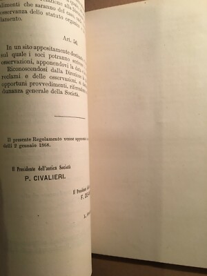 Alessandria: Società Del Casino   Regolamento Soci, Feste, Maggiordomo. Raro, 1868