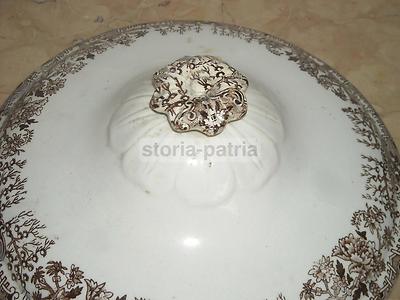 Coperchio Per Zuppiera In Antica Ceramica Decorata