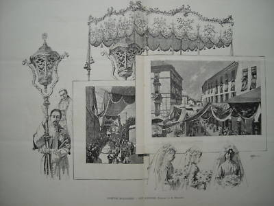 Emilia Romagna: Bologna, Folklore, Feste Popolari E Addobbi. Sezanne, 1888