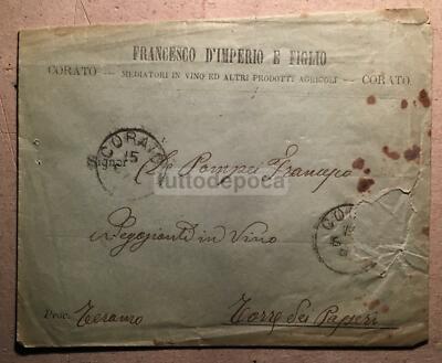 Puglia, Corato, Enologia, Vino, d'Imperio: Busta Pubblicitaria, Abruzzo, Fine '800