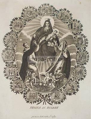 Iconografia Devozionale Napoletana: Madonna Del Rosario, Acquaforte Di Salvatore Scafa