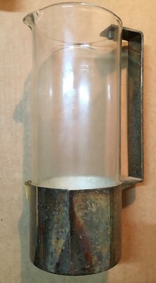 Caraffa In Vetro E Metallo Argentato Cenacchi (Molinelle), Design Anni '70