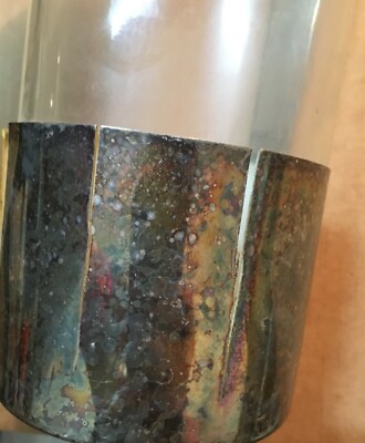 Caraffa In Vetro E Metallo Argentato Cenacchi (Molinelle), Design Anni '70
