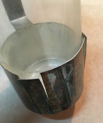 Caraffa In Vetro E Metallo Argentato Cenacchi (Molinelle), Design Anni '70