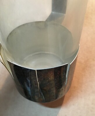 Caraffa In Vetro E Metallo Argentato Cenacchi (Molinelle), Design Anni '70
