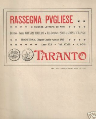 Puglia, Salento, Taranto: Storia E Arte, Marineria, Porto, Navi, Pesca, Musica, Pisanelli