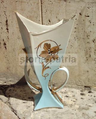 Modernariato, Coppia Di Vasi In Ceramica Artistica Dall'Inusuale Modellato, Marcati Stab