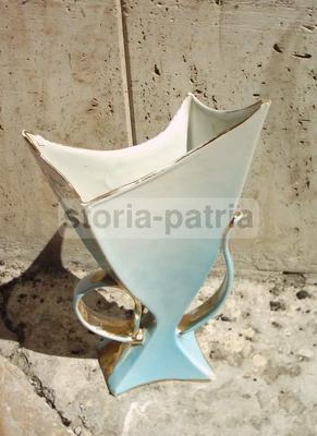 Modernariato, Coppia Di Vasi In Ceramica Artistica Dall'Inusuale Modellato, Marcati Stab