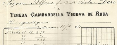 Alimentari Sarde, Ditta Gambardella De Rosa, Pubblicitaria, Castellammare Di Stabia
