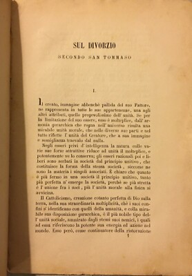 Giovanni Andrullo Sul Divorzio: Considerazioni Secondo La Dottrina Di San Tommaso (1881)
