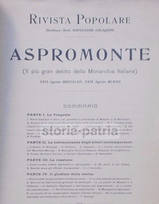 Calabria: Risorgimento, Storia Garibaldina, Aspromonte. Antico Volume Illustrato, 1912