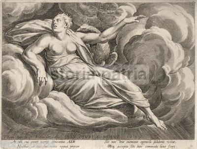 Antica Allegoria, Mitologia, Arte E Simbologia: L'Aria. Suggestiva Incisione Del XVI Secolo