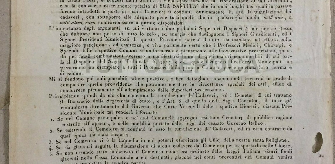 Marche, Ancona: Circolare Sulla Sanità Pubblica E Igiene, 1816