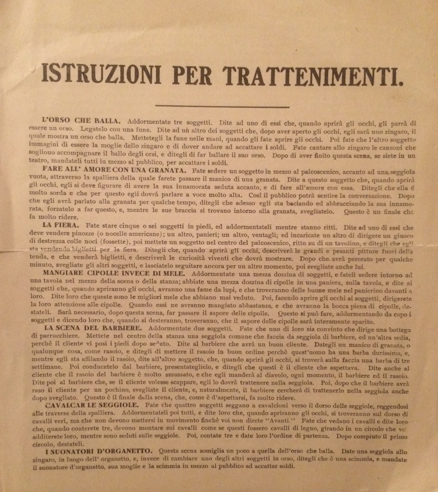 Giochi Di Società E Trattenimenti: Barbiere, Organetto, Baseball, Biciclette, Callista