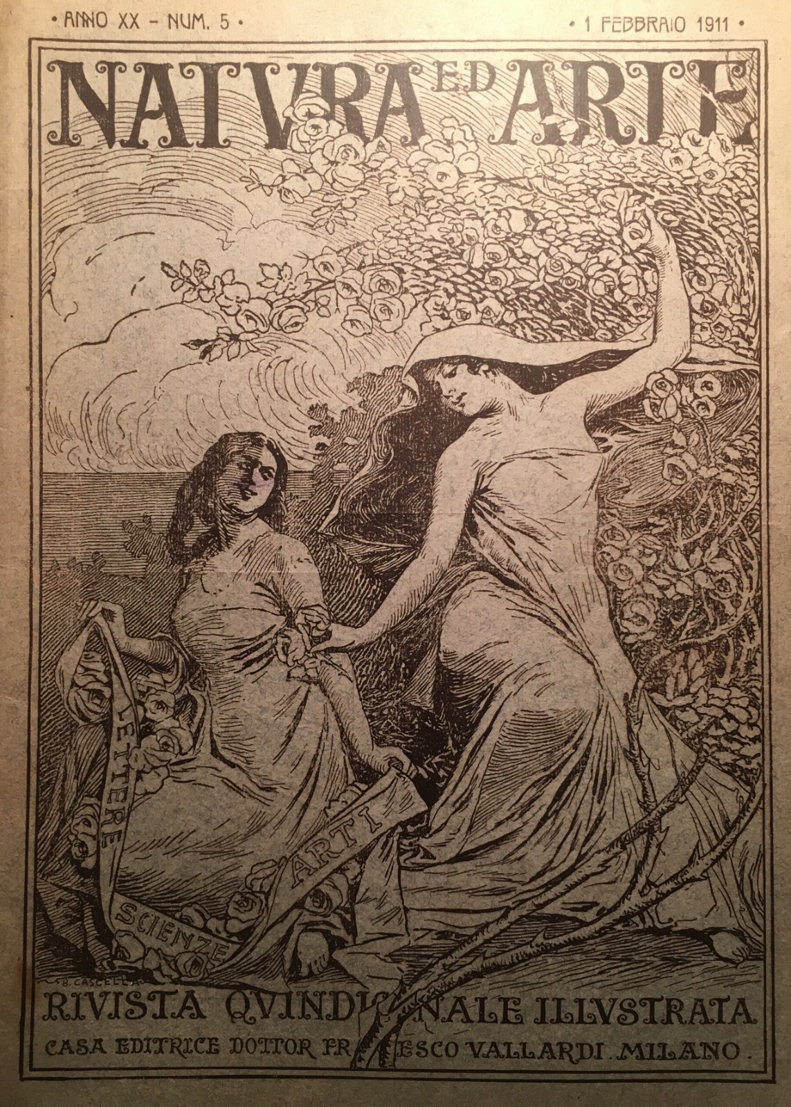 Basilio Cascella: Illustrazione Allegorica Per Natura E Arte (1911)