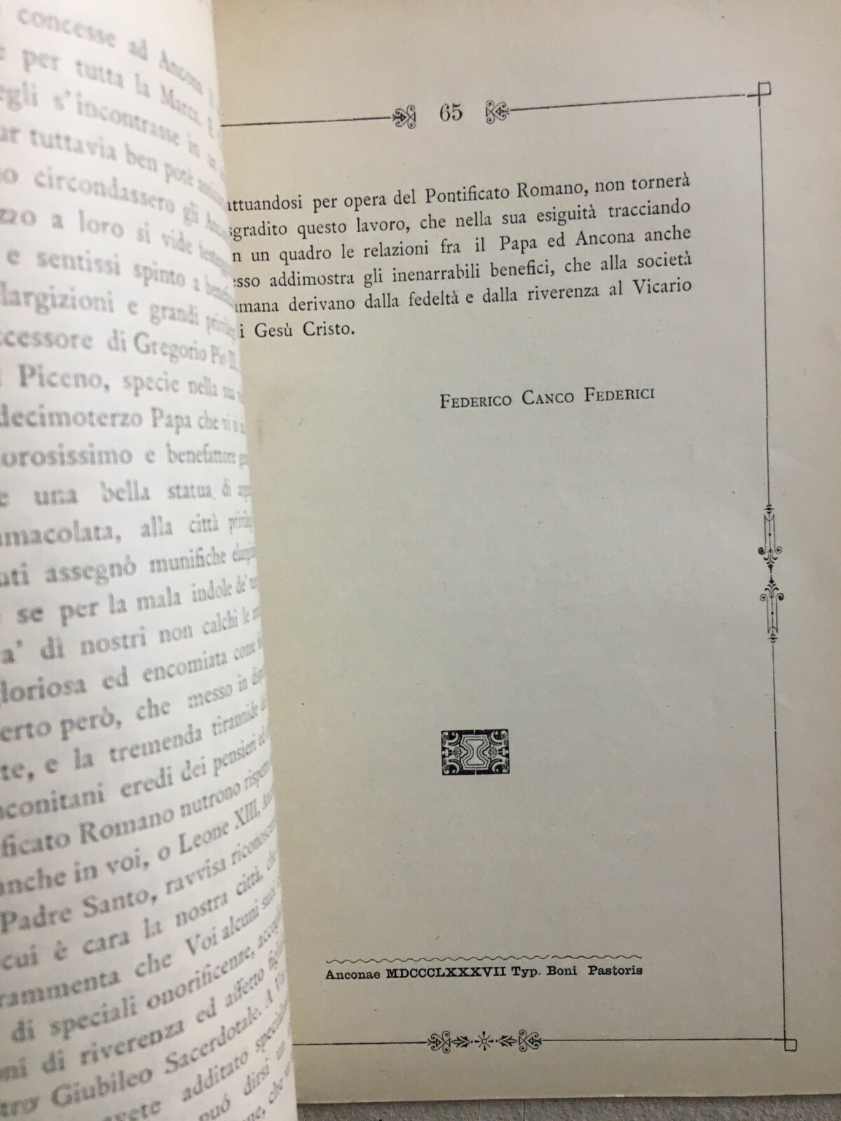 Marche, Ancona E I Papi: Leone XIII, Achille Manara, Giamagli, Federici