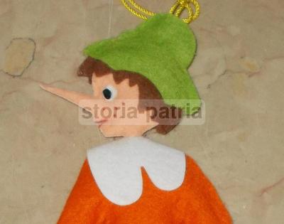 Pinocchio, Pupazzo In Pannolenci Lenci Con Pagella E Mela