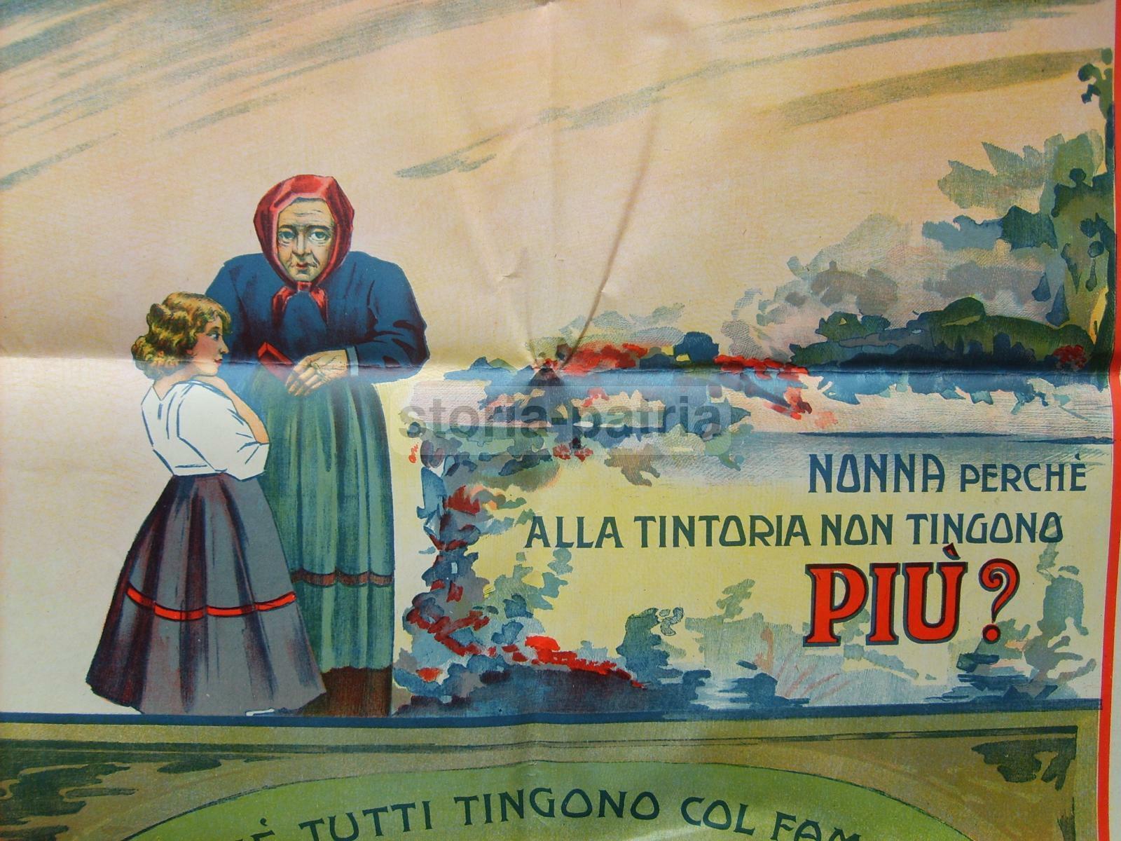 Toscana, Prato, Giaconi, Iride, Manifesto Pubblicitario Per Coloranti Tessili