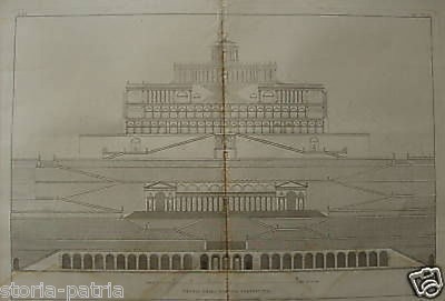 Architettura, Tempio Della Fortuna Prenestina, Incisione Originale