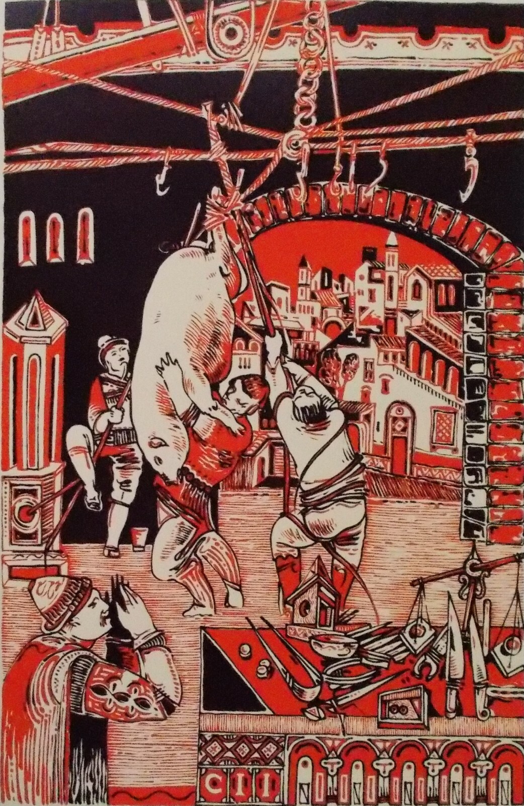 L'Uccisione Del Maiale: Illustrazione Popolare Di Franco Giordano