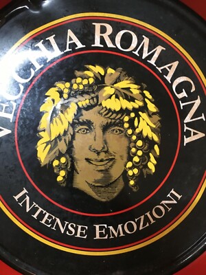 Vassoio Pubblicitario Vecchia Romagna Con Testa Di Bacco