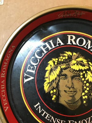 Vassoio Pubblicitario Vecchia Romagna Con Testa Di Bacco