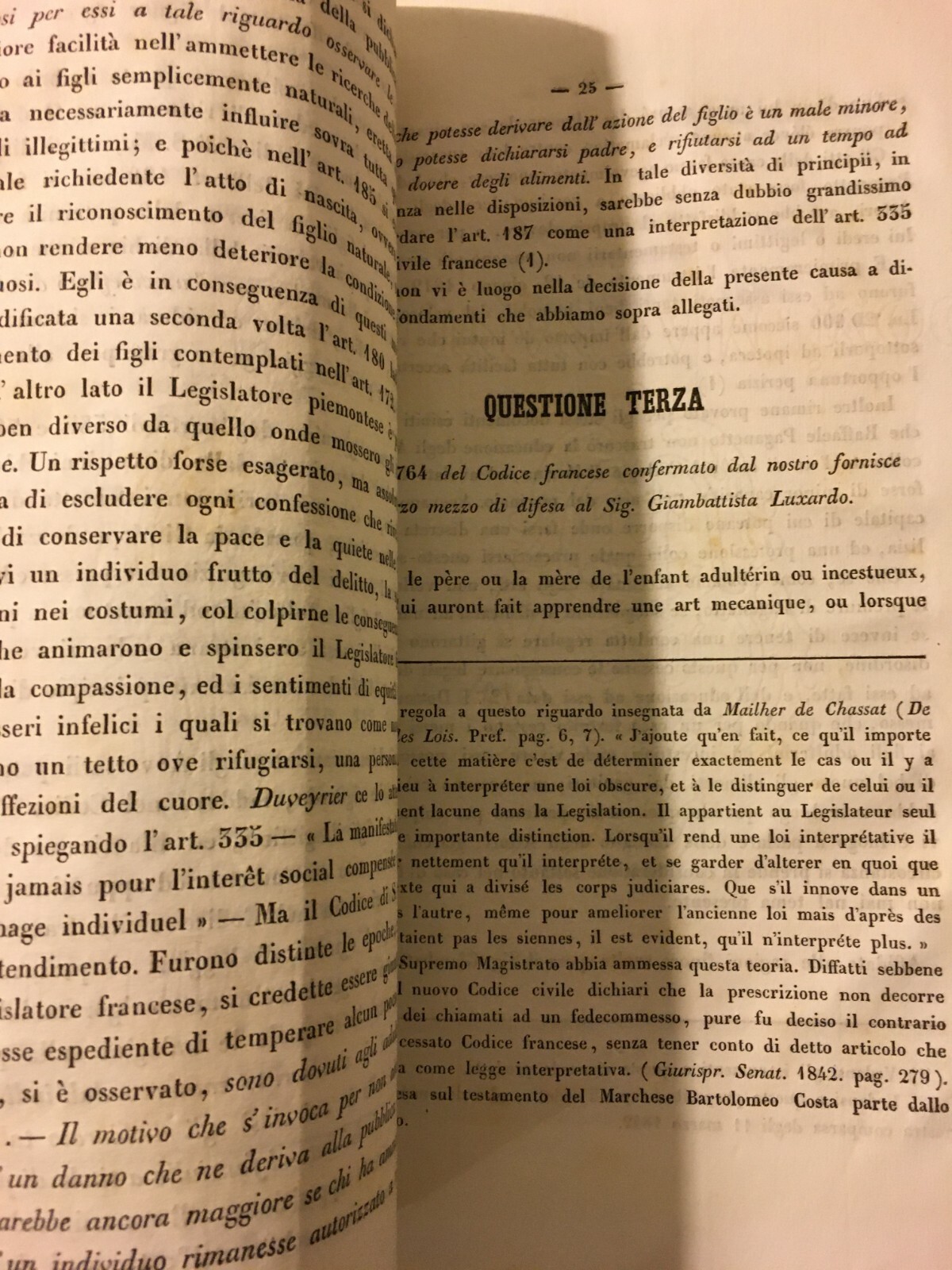 Giuridica: Allegazione Per La Successione Paganetto Luxardo, Genova, 1844