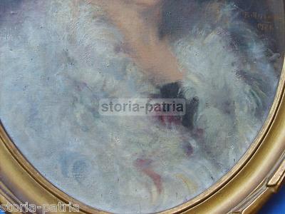 Beppe Assenza: Ritratto Di Gentildonna In Pelliccia, Olio Su Tela, 1926