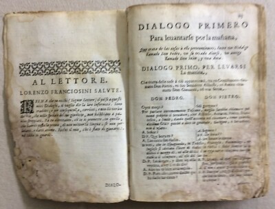 Linguistica: Dialoghi In Lingua Toscana E Spagnola, Franciosini, Siena, Riccardi, '600