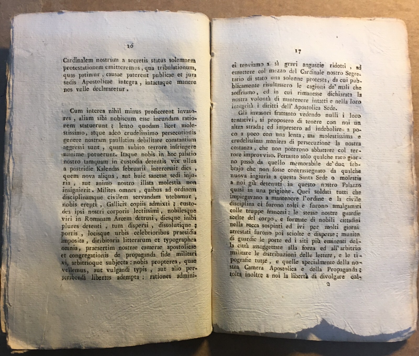 Napoleone E Pio VII: Antica Edizione Napoletana   Bolla Di Scomunica, 1815