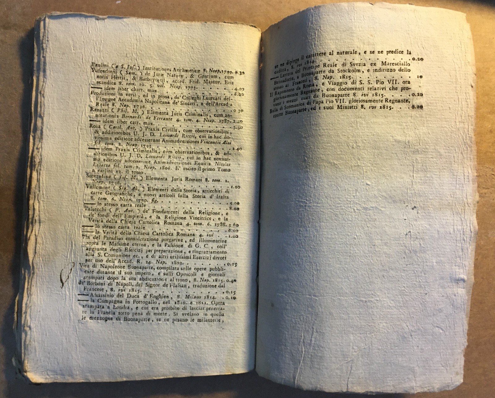 Napoleone E Pio VII: Antica Edizione Napoletana   Bolla Di Scomunica, 1815