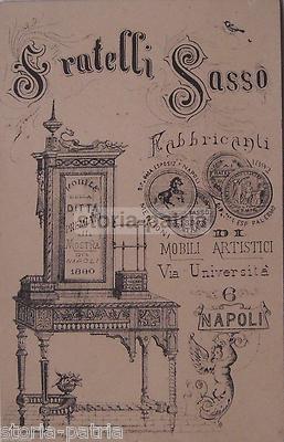 Napoli, Antica Ebanisteria, Mobili Artistici Dei Fratelli Sasso. Rara Stampa Pubblicitaria