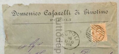 Abruzzo, Pescara, Popoli. Antica Busta Pubblicitaria Cafarelli, Filatelia, 1889