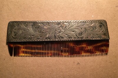 Pettine Da Toilette In Argento 800 Con Decori Incisi